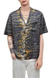 AllSaints Baikal Short Sleeve Button-Up Shirt at Nordstrom