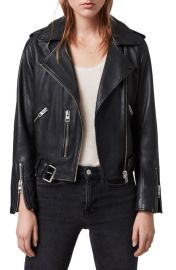 AllSaints Balfern Leather Biker Jacket in Black at Nordstrom