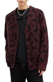 AllSaints Bancat Paisley Alpaca & Wool Blend Cardigan at Nordstrom