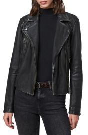 AllSaints Cargo Leather Biker Jacket at Nordstrom