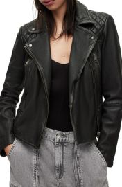 AllSaints Cargo Leather Biker Jacket at Nordstrom