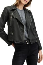 AllSaints Cargo Leather Biker Jacket at Nordstrom