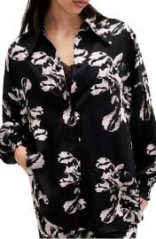 AllSaints Charli Floral Satin Button-Up Shirt at Nordstrom