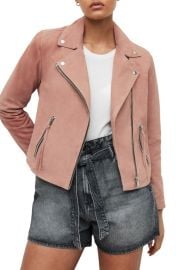 AllSaints Dalby Suede Biker Jacket at Nordstrom