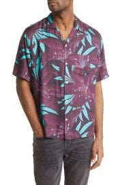 AllSaints Dustlands Floral Short Sleeve Button-Up Camp Shirt at Nordstrom