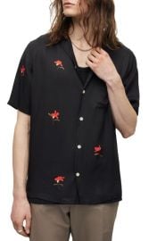 AllSaints Eivissa Relaxed Fit Floral Short Sleeve Button-Up Camp Shirt at Nordstrom