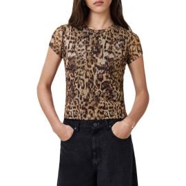 AllSaints Ellie Leopard Print Mesh T-Shirt at Nordstrom