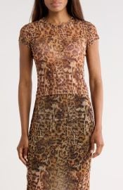 AllSaints Ellie Mesh T-Shirt in Evia Golden Brown at Nordstrom Rack at Nordstrom Rack