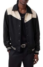 AllSaints Endleton Contrast Bomber Jacket at Nordstrom