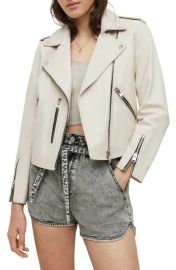 AllSaints Fern Leather Biker Jacket at Nordstrom