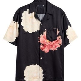 AllSaints Fleur Short Sleeve Camp Shirt at Nordstrom