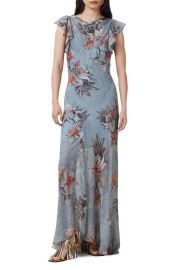 AllSaints Floral Ruffle Maxi Dress at Nordstrom