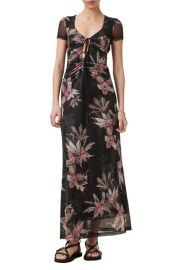 AllSaints Gabby Floral Print Mesh Maxi Dress at Nordstrom
