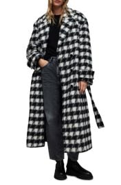 AllSaints Haithe Check Coat at Nordstrom