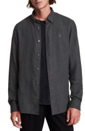 AllSaints Hemlock Mélange Button-Up Shirt at Nordstrom