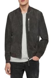 AllSaints Kemble Suede Bomber Jacket at Nordstrom