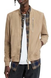 AllSaints Kemble Suede Bomber Jacket at Nordstrom