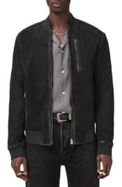 AllSaints Kemble Suede Bomber Jacket at Nordstrom