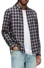 AllSaints Linto Long Sleeve Flannel Button-Up Shirt at Nordstrom