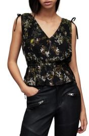 AllSaints Maia Viola Plunge Neck Sleeveless Top at Nordstrom