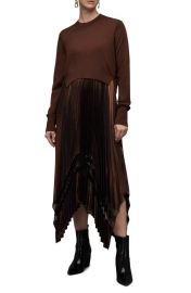 AllSaints Nadia Two-Piece Metallic Dress Merino Wool Sweater at Nordstrom