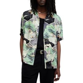 AllSaints Naga Print Camp Shirt at Nordstrom