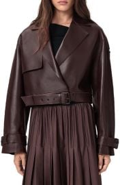 AllSaints Ophelia Bonded Leather Jacket at Nordstrom