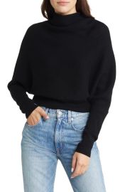 AllSaints Ridley Cowl Neck Wool Cashmere Crop Sweater at Nordstrom