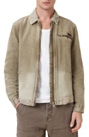 AllSaints Rothwell Washed Cotton Zip Overshirt at Nordstrom