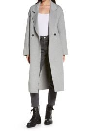 AllSaints Sammy Double Breasted Wool Blend Coat in Silver Grey at Nordstrom