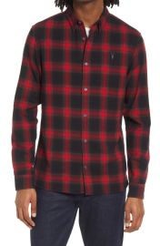 AllSaints Windham Plaid Cotton Button-Up Shirt at Nordstrom