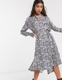 AllSaints anya plume wing midi shirt dress at Asos