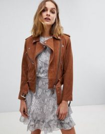 AllSaints sarana suede biker jacket at ASOS