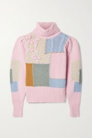 Allan appliquéd patchwork knitted turtleneck sweater at Net A Porter