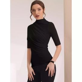 Allegra K Short Sleeve Sheer Mesh Ruched Top at Kohls