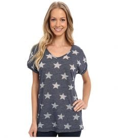 Allen Allen Allover Star Short Sleeve Tee Lapis at 6pm