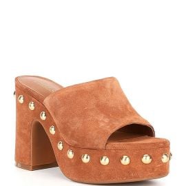 Alliah Suede Studded Platform Sandals at Dillards