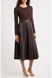 Allison Mixed Media Faux Leather Dress at Nordstrom