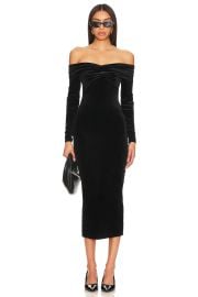 Allsaints Delta Velvet Dress In Black at Revolve