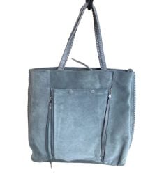 Allsaints Fleur De Lis East West Smoke Gray Suede Leather Whipstitch Tote Bag eBay at eBay