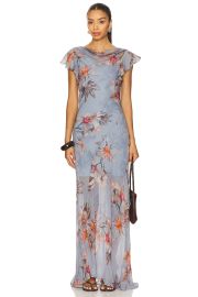 Allsaints Flora Dress In Adena Dusty Blue at Revolve