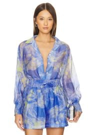 Allsaints Isla Inspiral Shirt In Electric Blue at Revolve