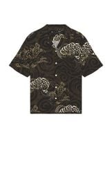 Allsaints Sidewinder Short Sleeve Shirt In Kelp Green at Revolve