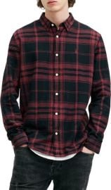 Allsaints Thorn Plaid Flannel Button Up Shirt at Nordstrom Rack