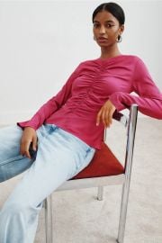 Allure Gathered Long Sleeve Blouse by THIRD FORM Rent the Runway at Rent the Runway