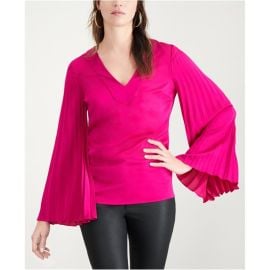 Almande Pleated Sleeve Pullover Blouse by Trina Turk at Walmart