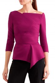 Almeley asymmetric crepe peplum top at The Outnet