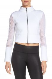 Alo  Perforated Scuba Crop Jacket at Nordstrom