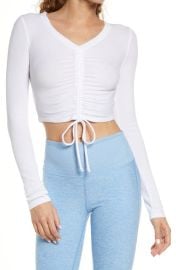 Alo Rib Cinched Crop Top at Nordstrom