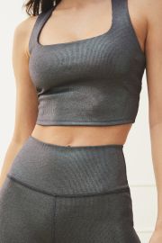 Alo Ribbed Shimmer Chic Bra Tank at Alo Yoga